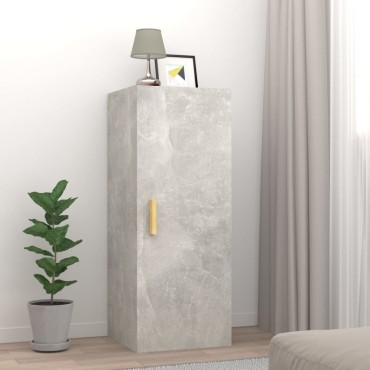 vidaXL Ντουλάπι Τοίχου Γκρι Σκυρ. 34,5x34x90cm Επεξεργασμένο Ξύλο 1 τεμ.