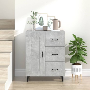 vidaXL Ντουλάπι Γκρι Σκυροδέματος 69,5x34x90cm Επεξεργασμένο Ξύλο 1 τεμ.
