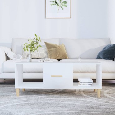 vidaXL Τραπεζάκι Σαλονιού Λευκό 102x50x40cm από Επεξεργασμένο Ξύλο 1 τεμ.