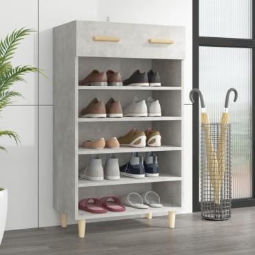 vidaXL Παπουτσοθήκη Γκρι Σκυροδέματος 60x35x105cm Επεξεργασμένο Ξύλο