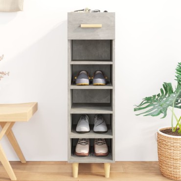 vidaXL Παπουτσοθήκη Γκρι Σκυροδέματος 30x35x105cm Επεξεργασμένο Ξύλο