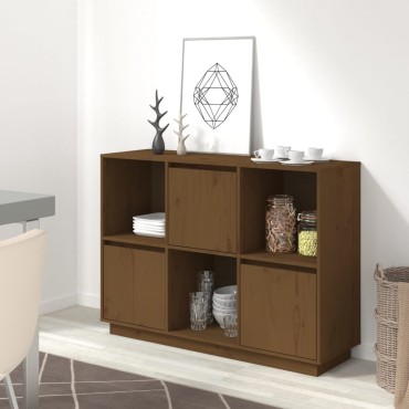 vidaXL Ντουλάπι Καφέ Μελί 110,5x35x80cm από Μασίφ Ξύλο Πεύκου 1 τεμ.