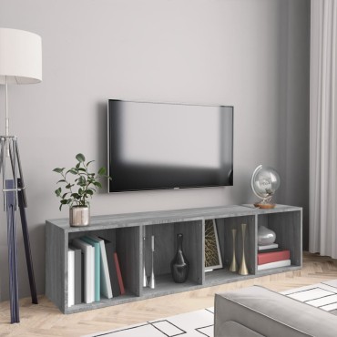 vidaXL Βιβλιοθήκη/Έπιπλο Τηλεόρασης Γκρι sonoma 143x30x36cm Επεξ. Ξύλο 1 τεμ.