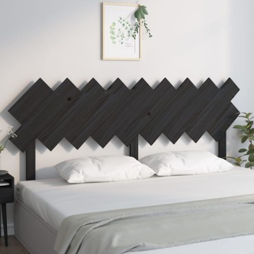 vidaXL Κεφαλάρι Κρεβατιού Μαύρο 178x3x80,5cm Μασίφ Ξύλο Πεύκου 1 τεμ.
