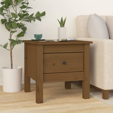 vidaXL Βοηθητικά Τραπέζια Καφέ Μελί 40x40x39cmαπό Μασίφ Ξύλο Πεύκου
