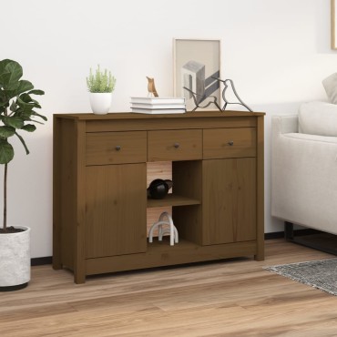vidaXL Ντουλάπι Καφέ Μελί 100x35x74,5cm από Μασίφ Ξύλο Πεύκου 1 τεμ.