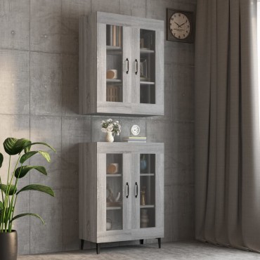 vidaXL Ντουλάπι Τοίχου Κρεμαστό Γκρι sonoma 69,5x34x90cm 1 τεμ.