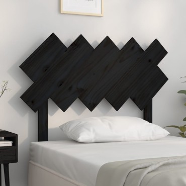 vidaXL Κεφαλάρι Κρεβατιού Μαύρο 104x3x80,5cm από Μασίφ Ξύλο Πεύκου 1 τεμ.