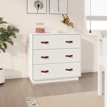 vidaXL Ντουλάπι Λευκό 80x40x75cm από Μασίφ Ξύλο Πεύκου 1 τεμ.