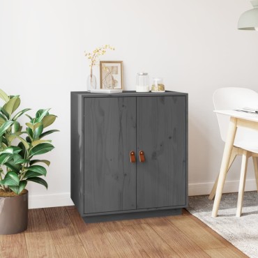 vidaXL Μπουφές Γκρι 65,5x40x75cm από Μασίφ Ξύλο Πεύκου 1 τεμ.