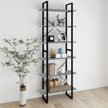 vidaXL Ραφιέρα Γκρι Sonoma 80x30x210cm από Επεξεργασμένο Ξύλο 1 τεμ.