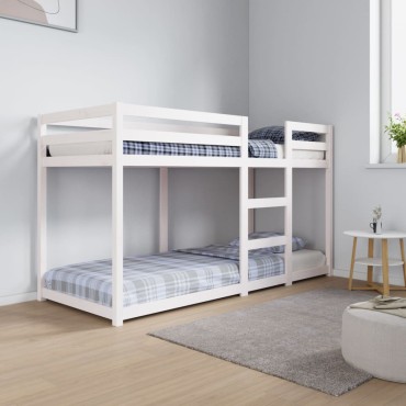 vidaXL Κουκέτα Λευκό 75x190cm από Μασίφ Ξύλο Πεύκου 1 τεμ. - Μονό