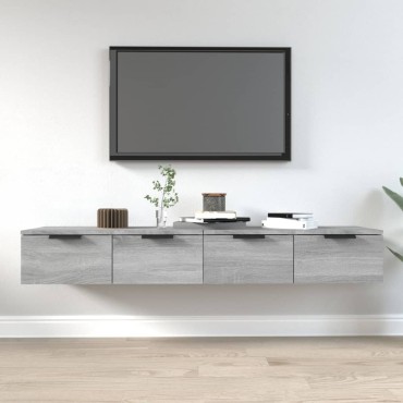 vidaXL Ντουλάπια Τοίχου 2 τεμ. Γκρι Sonoma 68x30x20cm Επ. Ξύλο