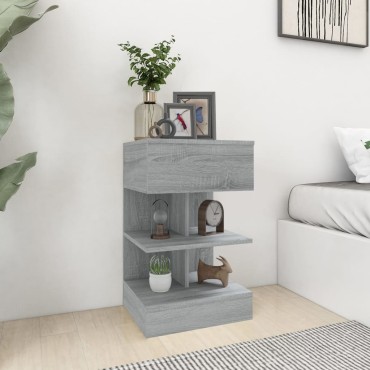 vidaXL Κομοδίνο Γκρι Sonoma 40x35x65cm από Επεξεργασμένο Ξύλο 1 τεμ.
