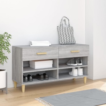 vidaXL Παπουτσοθήκη Γκρι Sonoma 102x35x55cm από Επεξεργασμένο Ξύλο