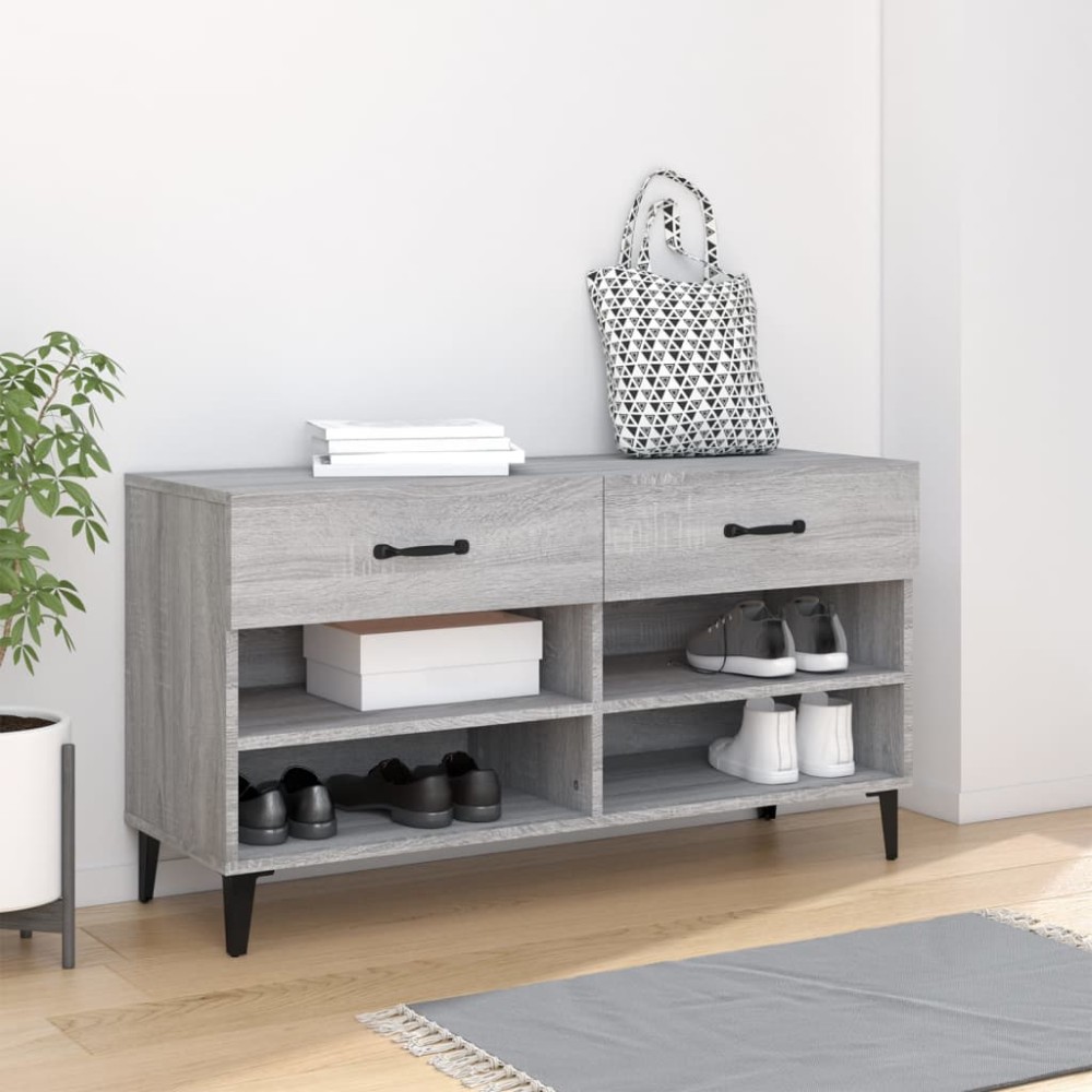 vidaXL Παπουτσοθήκη Γκρι Sonoma 102x35x55cm από Επεξεργασμένο Ξύλο