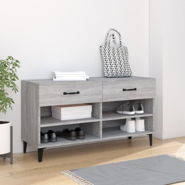 vidaXL Παπουτσοθήκη Γκρι Sonoma 102x35x55cm από Επεξεργασμένο Ξύλο
