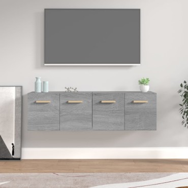 vidaXL Ντουλάπια Τοίχου 2 τεμ. Γκρι Sonoma 60x36,5x35cm Επεξ. Ξύλο