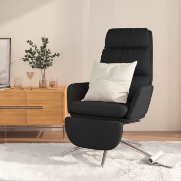 vidaXL Πολυθρόνα Relax Μαύρη Υφασμάτινη με Υποπόδιο 70x77x98cm 1 τεμ.