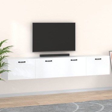 vidaXL Ντουλάπια Τοίχου 2 τεμ. Λευκά 100x36,5x35cm Επεξεργασμένο Ξύλο