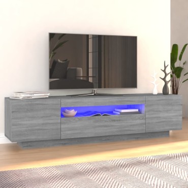 vidaXL Έπιπλο Τηλεόρασης με LED Γκρι Sonoma 160x35x40cm