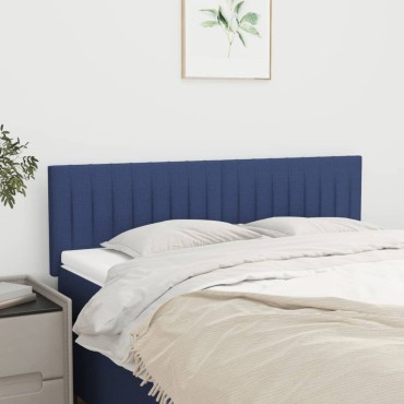 vidaXL Κεφαλάρια Κρεβατιού 2 τεμ. Μπλε 72x5x78/88cm Υφασμάτινα