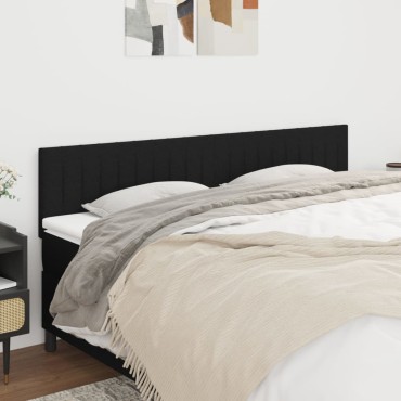 vidaXL Κεφαλάρια Κρεβατιού 2 τεμ. Μαύρο 90x5x78/88cm Υφασμάτινο
