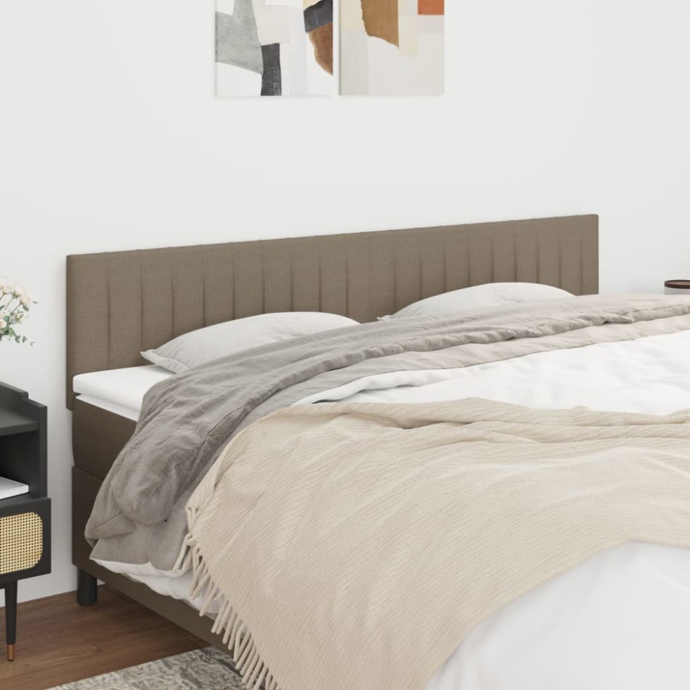 vidaXL Κεφαλάρια Κρεβατιού 2 τεμ. Taupe 90x5x78/88cm Υφασμάτινο
