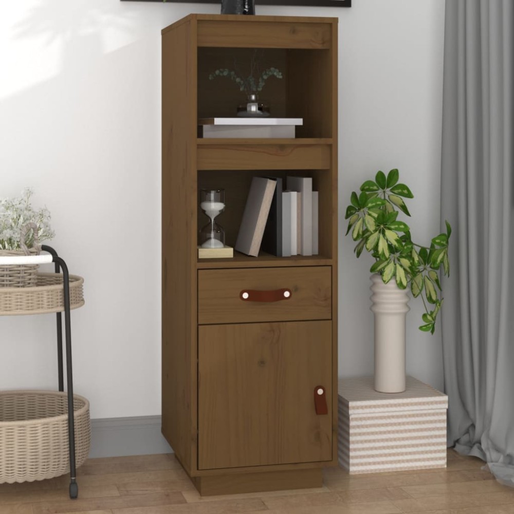 vidaXL Ντουλάπι Ψηλό Καφέ Μέλι 34x40x108,5cm από Μασίφ Ξύλο Πεύκου 1 τεμ.
