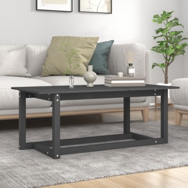 vidaXL Τραπεζάκι Σαλονιού Γκρι 110x55x45cm από Μασίφ Ξύλο Πεύκου 1 τεμ.