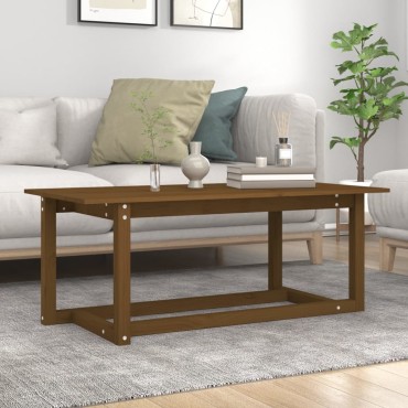vidaXL Τραπεζάκι Σαλονιού Καφέ Μελί 110x55x45cm Μασίφ Ξύλο Πεύκου 1 τεμ.