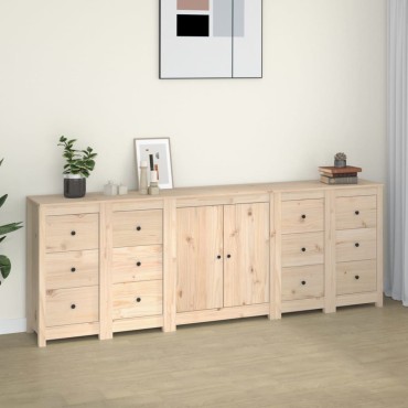 vidaXL Συρταριέρα 230x35x80cm από Μασίφ Ξύλο Πεύκου 1 τεμ.