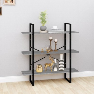 vidaXL Βιβλιοθήκη Γκρι Sonoma 100x30x105cm από Επεξεργασμένο Ξύλο 1 τεμ.