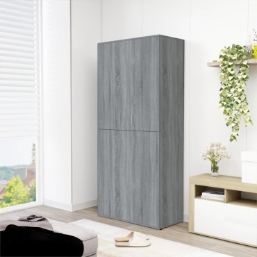 vidaXL Παπουτσοθήκη Γκρι Sonoma 80x39x178cm από Επεξεργασμένο Ξύλο