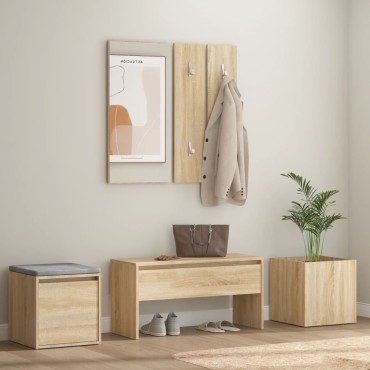 vidaXL Σετ Επίπλων Διαδρόμου Sonoma δρυς Επεξεργασμένο Ξύλο 80x30,5x40cm