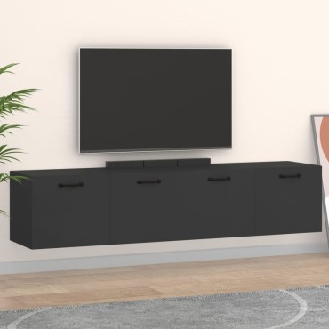 vidaXL Ντουλάπια Τοίχου 2 τεμ. Μαύρα 60x36,5x35cm Επεξεργασμένο Ξύλο