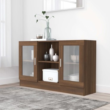 vidaXL Βιτρίνα Καφέ Δρυς 120x30,5x70cm από Επεξεργασμένο Ξύλο 1 τεμ.