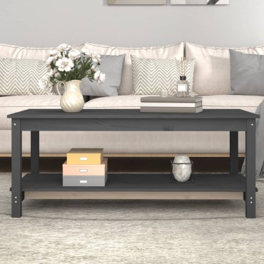 vidaXL Τραπεζάκι Σαλονιού Γκρι 110x55x45cm από Μασίφ Ξύλο Πεύκου 1 τεμ.