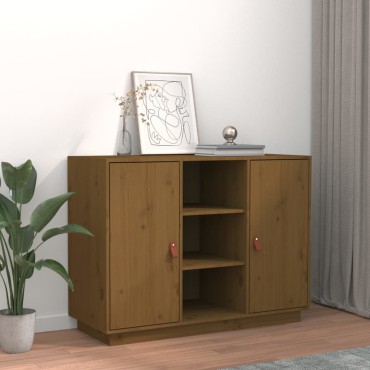 vidaXL Ντουλάπι Καφέ Μελί 100x4x75cm από Μασίφ Ξύλο Πεύκου 1 τεμ.