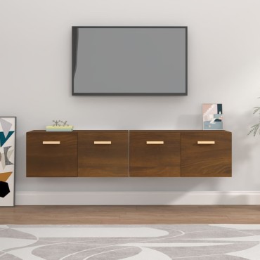 vidaXL Ντουλάπια Τοίχου 2 τεμ. Καφέ δρυς 80x35x36,5cm Επεξ. Ξύλο