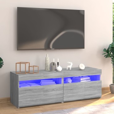 vidaXL Έπιπλο Τηλεόρασης με LED Γκρι Sonoma 120x35x40cm