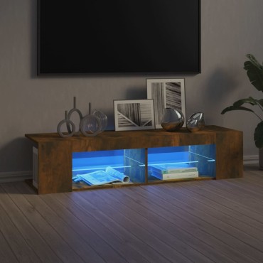 vidaXL Έπιπλο Τηλεόρασης με LED Καπνιστή Δρυς 135x39x30cm