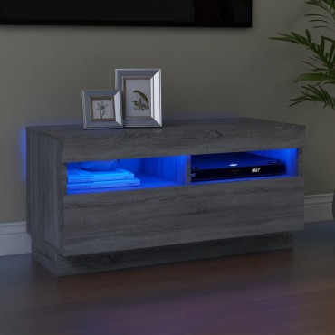 vidaXL Έπιπλο Τηλεόρασης με LED Γκρι Sonoma 80x35x40cm