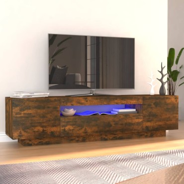 vidaXL Έπιπλο Τηλεόρασης με LED Καπνιστή Δρυς 160x35x40cm