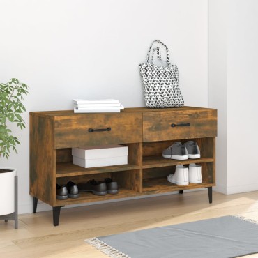 vidaXL Παπουτσοθήκη Καπνιστή Δρυς 102x35x55cm από Επεξεργασμένο Ξύλο