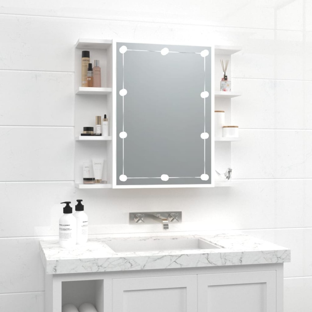 vidaXL Έπιπλο Καθρέπτη με LED Λευκό 70x16,5x60cm 1 τεμ.