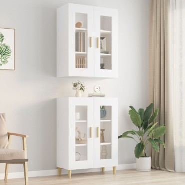 vidaXL Ντουλάπι Τοίχου Κρεμαστό Λευκό 69,5x34x90cm 1 τεμ.