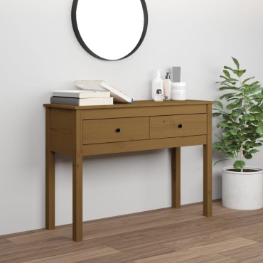 vidaXL Τραπέζι κονσόλα Καφέ μελί 100x35x75cm Μασίφ Ξύλο Πεύκου 1 τεμ.