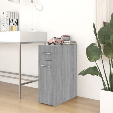 vidaXL Συρταριέρα Γενικής Χρήσης Γκρι Sonoma 20x45,5x60cm Επεξ. Ξύλο 1 τεμ.