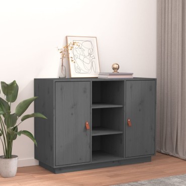vidaXL Συρταριέρα Γκρι 100x40x75cm από Μασίφ Ξύλο Πεύκου 1 τεμ.